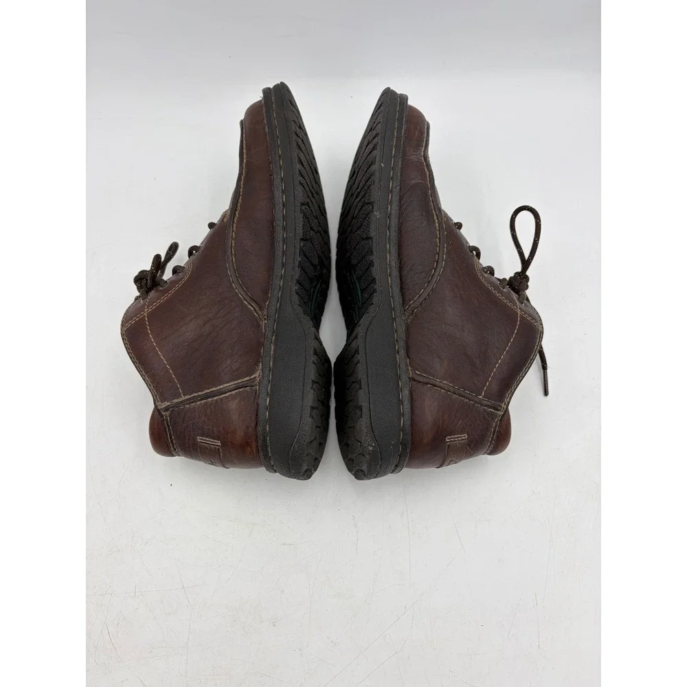 Vintage Clarks Ankle Leather Boots Active Air Men 8.5 Brown Moc Toe‎ Lace 37552